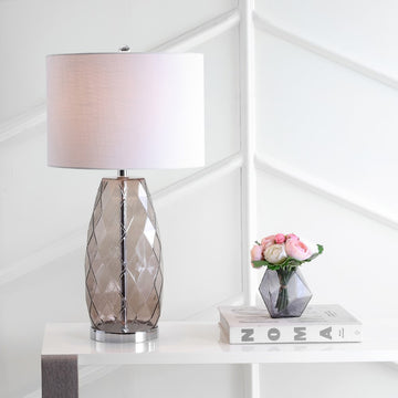 Juliette 26.5" Glass/Metal LED Table Lamp - JONATHAN Y